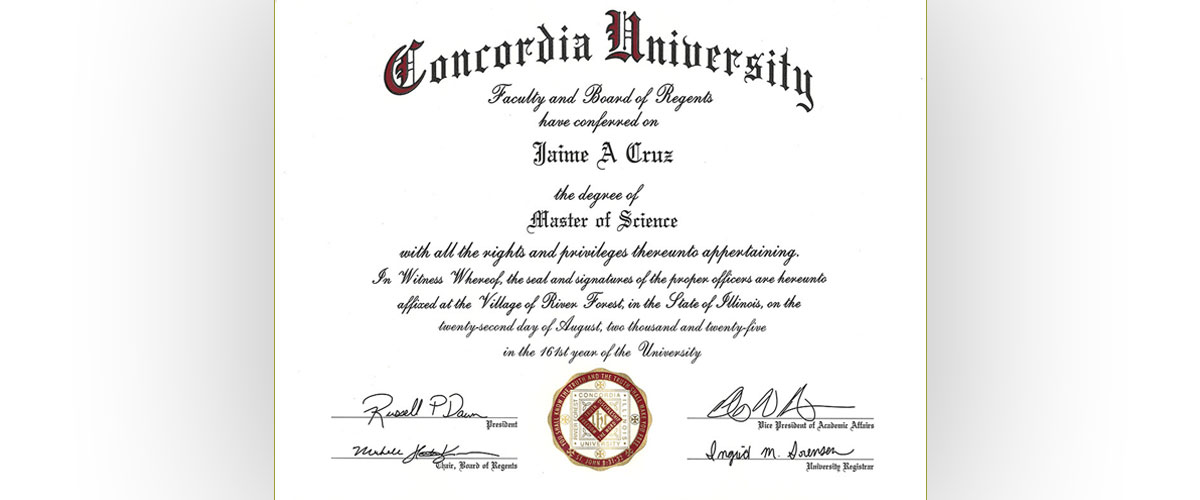 Jaime Cruz Earns Master of Science in Applied Exercise Science